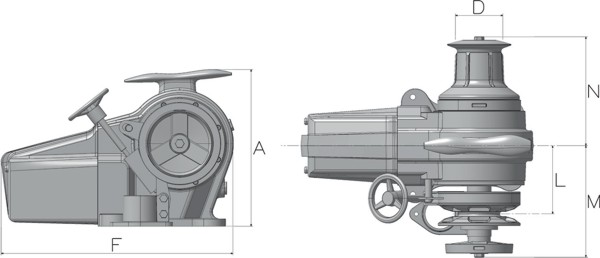 Lofrans Falkon Windlass Dimensions