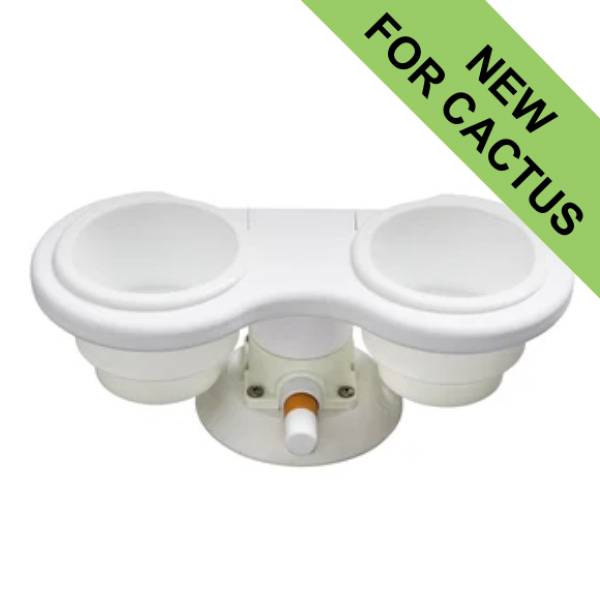 SeaSucker Horizontal Vacuum Cup Holder - 2-Cups - White