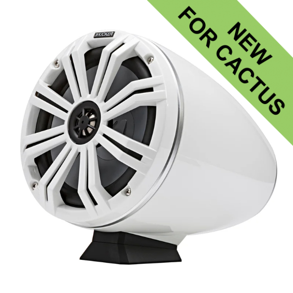 Kicker KA46KMFC8W Flat Mount Tower Coaxial Speaker System c/w LED - 8 Inch / 200mm - White