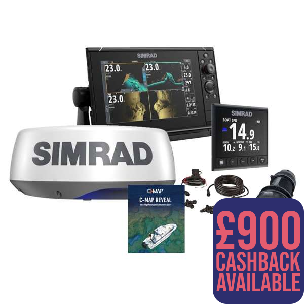 Simrad NSS9 Evo3S With Halo 20+ Radar With IS42 Depth & Speed System and UK & Ireland Chart