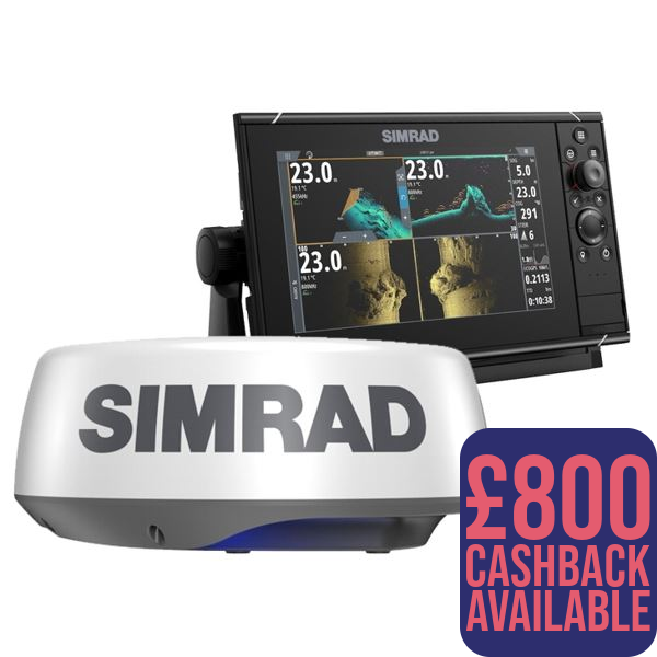 Simrad NSS9 evo3s 9 Inch MFD With World Base Map And Halo 20+ Radar Bundle