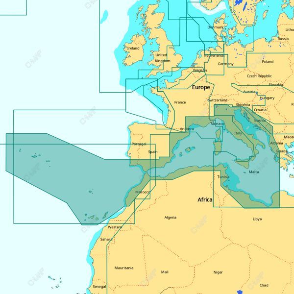 C-MAP 4D Wide Area - South-West European Coasts