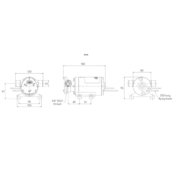 Jabsco 23670-4103 Junior Puppy Self-Priming Pump - 24V - Image 2