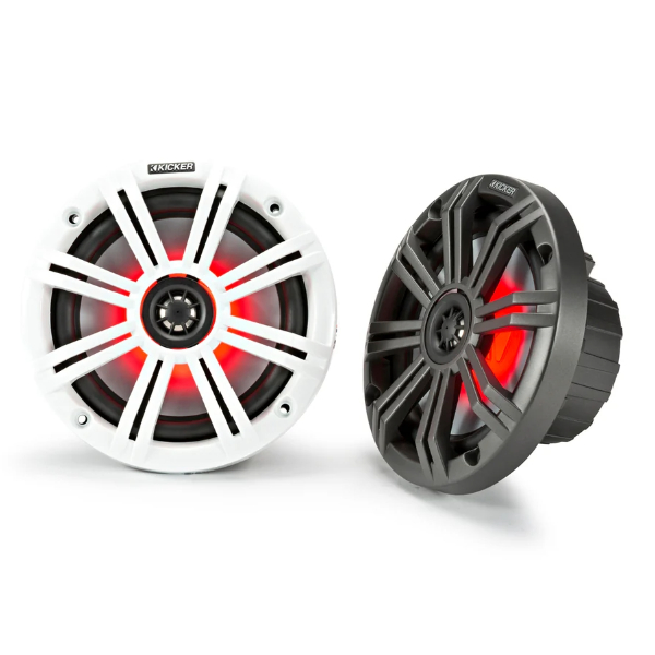 Kicker KA45KM654L Marine Coaxial Speaker System c/w LED - 6.5 Inch / 165mm - 195W