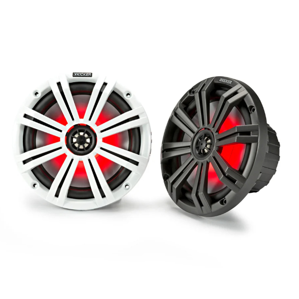 Kicker KA45KM84L Marine Coaxial Speaker System c/w LED - 8 Inch / 200mm - 300W