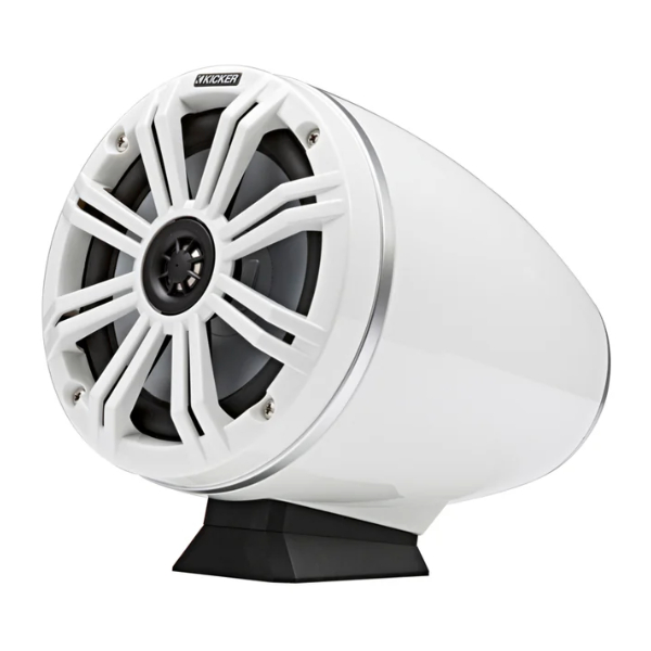 Kicker KA46KMFC65W Flat Mount Tower Coaxial Speaker System c/w LED - 6.5 Inch / 165mm - White