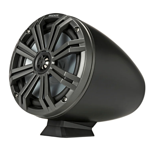 Kicker KA46KMFC8 Flat Mount Tower Coaxial Speaker System c/w LED - 8 Inch / 200mm - Black