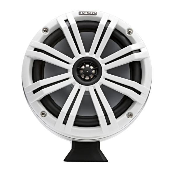 Kicker KA46KMFC8W Flat Mount Tower Coaxial Speaker System c/w LED - 8 Inch / 200mm - White - Image 2