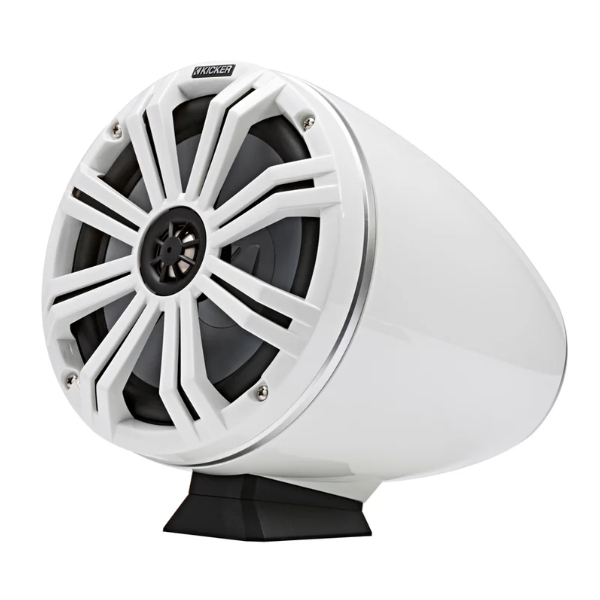 Kicker KA46KMFC8W Flat Mount Tower Coaxial Speaker System c/w LED - 8 Inch / 200mm - White