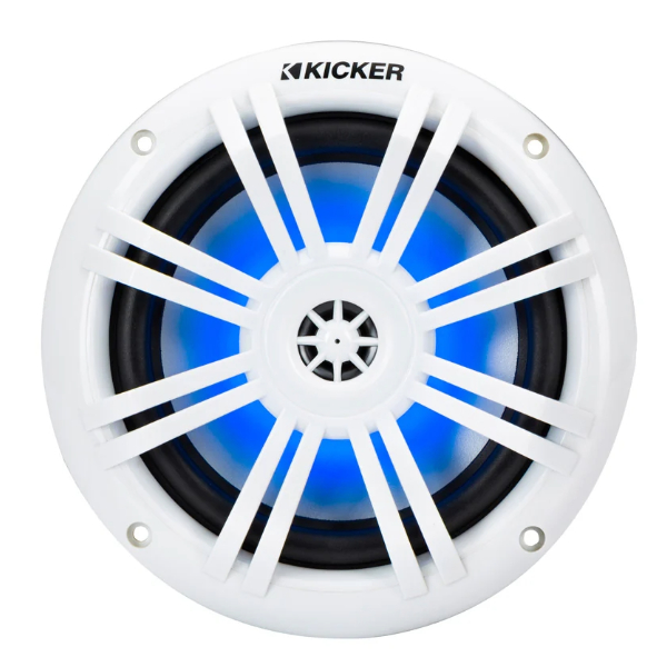 Kicker KA49KM604W Marine Coaxial Speaker System c/w Blue LED - 6.5 Inch / 165mm - White - Image 2