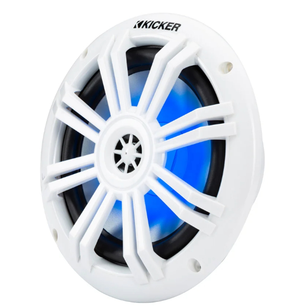 Kicker KA49KM604W Marine Coaxial Speaker System c/w Blue LED - 6.5 Inch / 165mm - White - Image 3