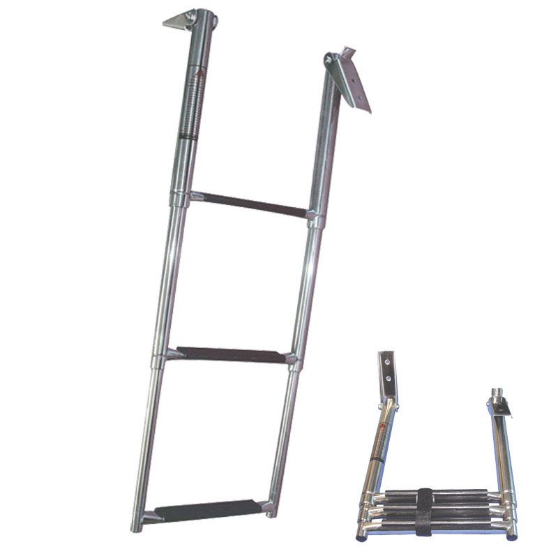 Telescopic Ladder. 3 Steps. Inox 316. 330x860mm