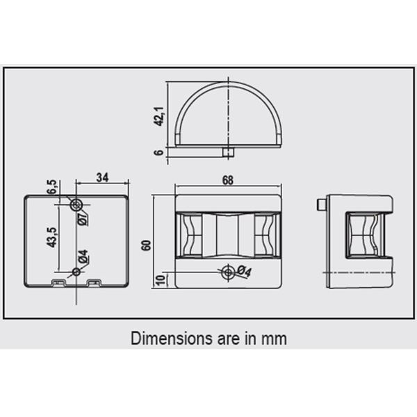 Lalizas FOS LED 12 Bi-Colour Light - Side Mounted With Black Housing - Image 2