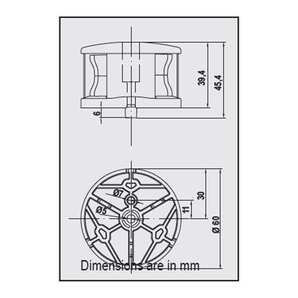 Lalizas FOS LED 12 and 20 All-Round Light 360 Deg With White Housing - Image 2