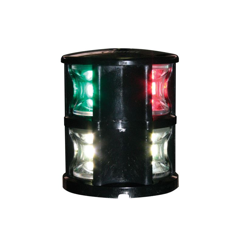 Lalizas FOS LED 12 Tricolor & Anchor Light With Black Housing