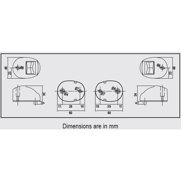 Lalizas FOS LED 12 Port and Starboard Light Set - 112.5 Deg With Black Housing - Image 2