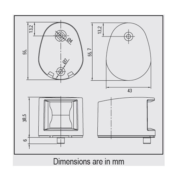 Lalizas FOS LED 12 Stern Light - Deck Mount 135 Deg With White Housing - Image 2