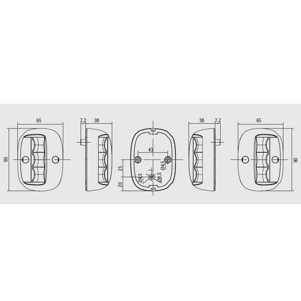 Lalizas FOS LED 20 Port and Starboard Sidelights Set 112.5 Deg With White Housing - Image 2