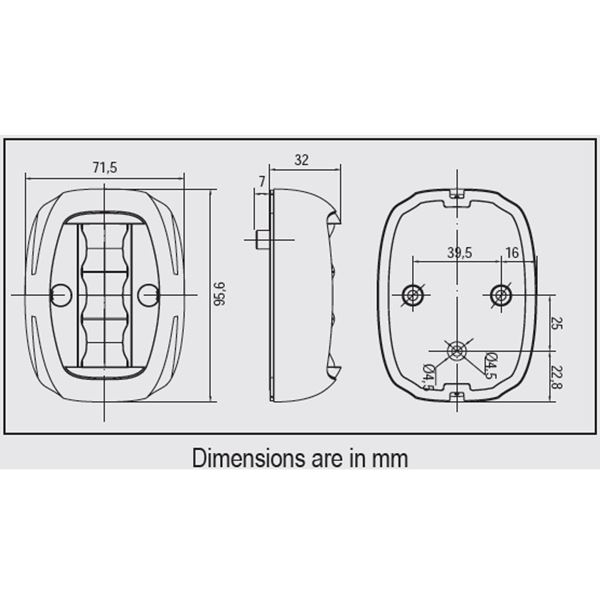 Lalizas FOS LED 20 Stern Light - Side Mount 135 Deg With Black Housing - Image 2