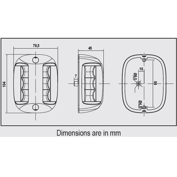 Lalizas FOS LED 20 Bi-Colour Light - Side Mount With Black Housing - Image 2