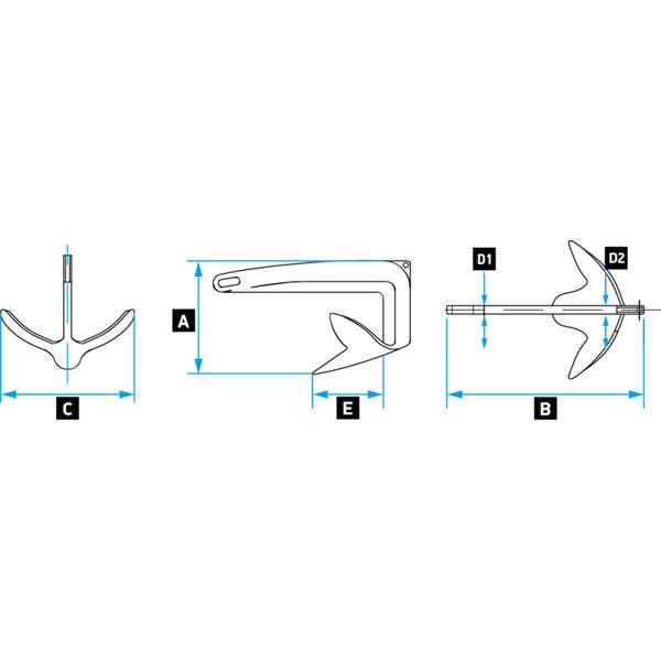 Lewmar Claw Anchor - Stainless Steel - 15kg / 33lbs - Image 2