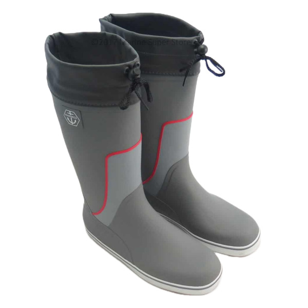 Maindeck Tall Grey Rubber Boots - Size 10
