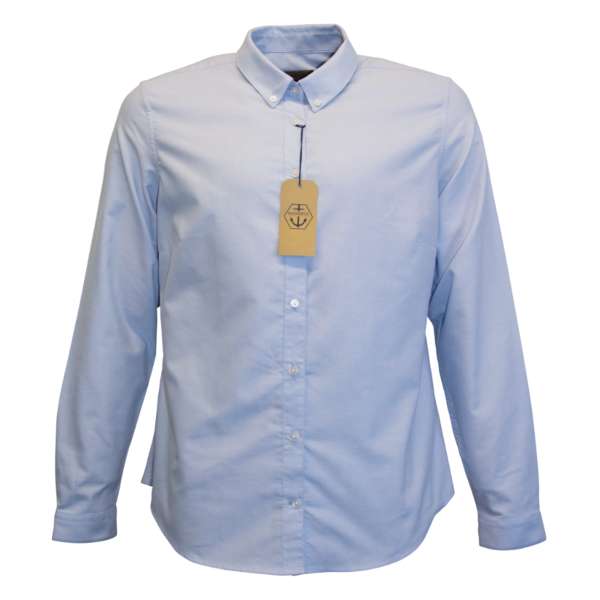 MainDeck Ladies Oxford Cotton Shirt - Light Blue - Size 16