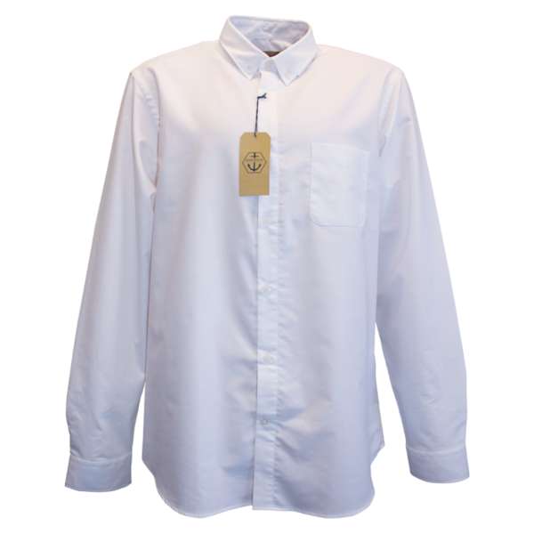 MainDeck Mens Oxford Cotton Shirt - White - M