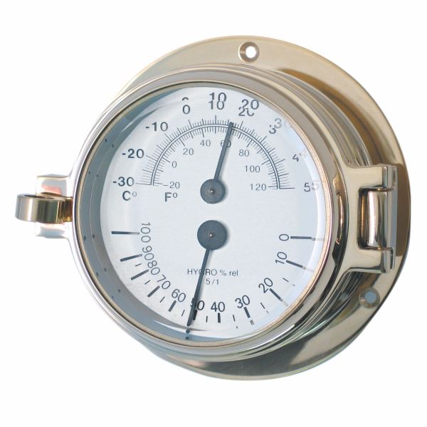 Meridian Zero Channel Thermometer / Hygrometer - Brass