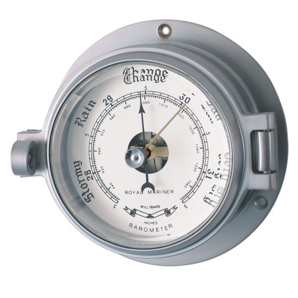 Meridian Zero Channel Barometer - Matt Chrome - 3 Inch