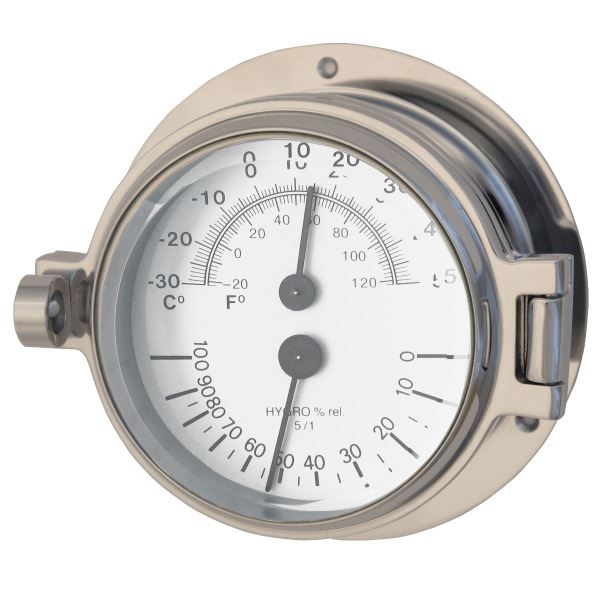 Meridian Zero Channel Thermometer / Hygrometer - Polished Chrome