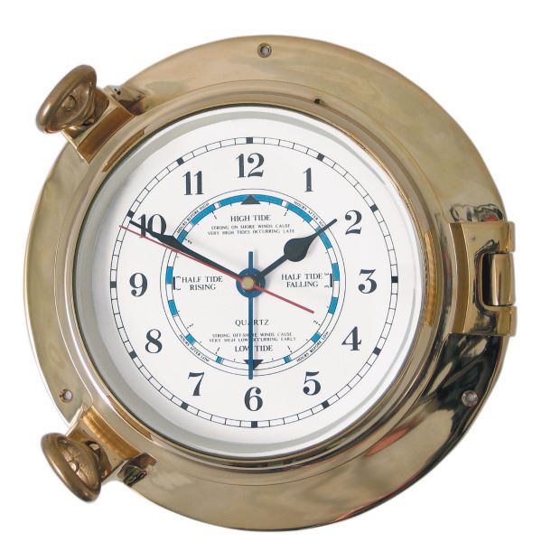 Meridian Zero Porthole Tide Clock - Large - Brass