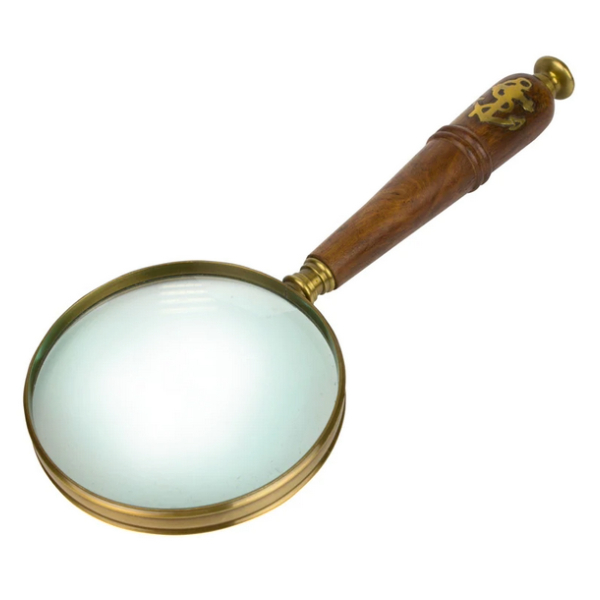 Nauticalia 5864 Wood & Brass Magnifying Glass - 2.5x - 10in / 26cm