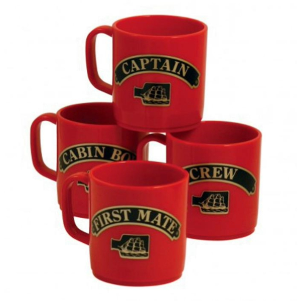 Nauticalia 6102 Unbreakable Mugs - Stackable - 4-Pack - Red - 245ml