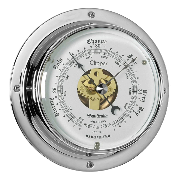 Nauticalia Clipper Barometer - QuickFix - Chrome-Plated - 4.5 Inch