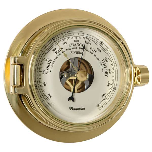 Nauticalia Riviera Clock and Barometer Set - Brass - 13 x 6.75 Inch - Image 3