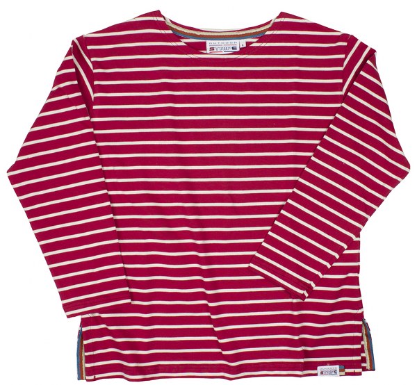 Nauticalia Breton Top- Red/Natural- M