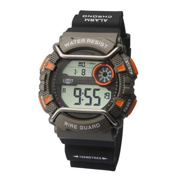 Nauticalia Limit Wire Guard Digital Watch- black/orange