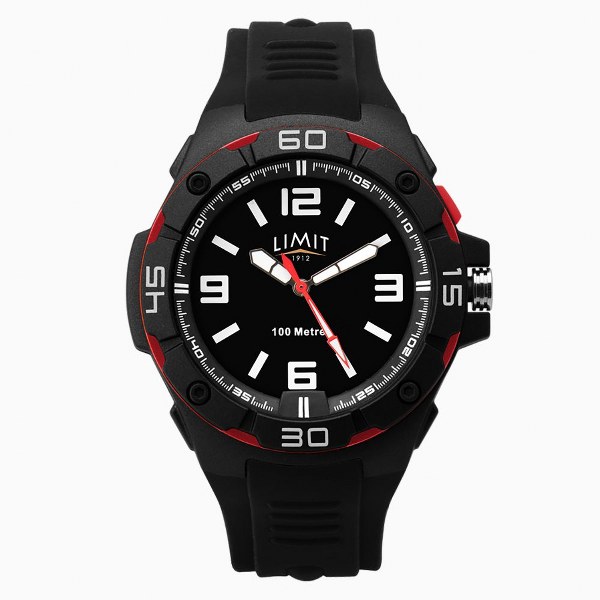 Nauticalia Limit Sports Watch with Backlight- black/red