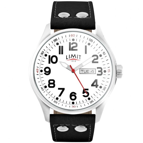 Nauticalia Limit White Dial Pilot Watch- Black Strap