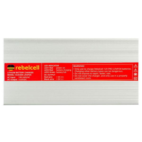 Rebelcell 14.6V20A LiFePO4 Charger for PRO Battery - 14.6V / 20A - Image 2