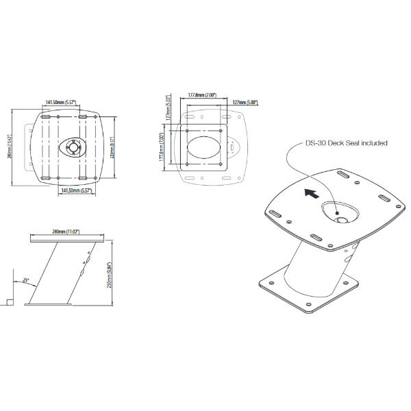 Scanstrut APT-250-01-BLK Power Tower - Aluminium - Black - 250mm - Image 2