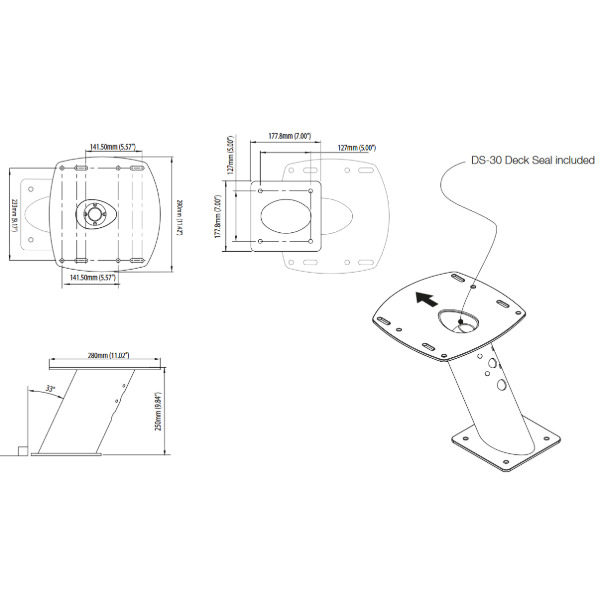 Scanstrut APT-F-250-01 Forward Leaning Power Tower - Aluminium - 250mm - Image 2