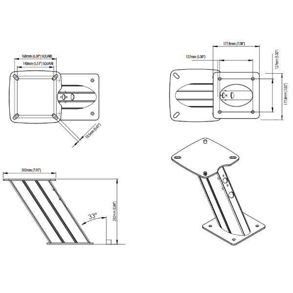 Scanstrut APT-F-250-02 Forward Leaning Power Tower - Aluminium - 250mm - Image 2