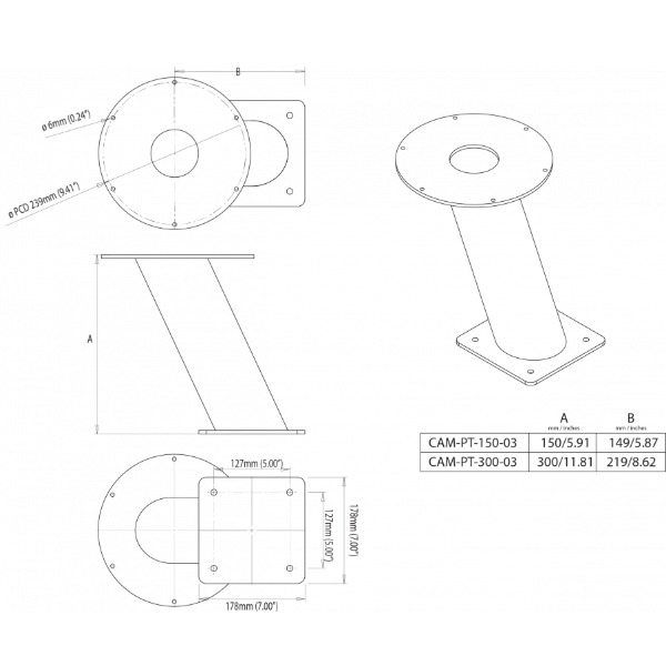 Scanstrut CAM-PT-150-03 Camera Power Tower - 150mm - Flir M300 - Image 2