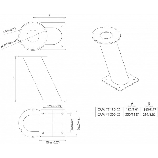 Scanstrut CAM-PT-300-02 Camera PowerTower - Aluminium - 300mm - Image 2