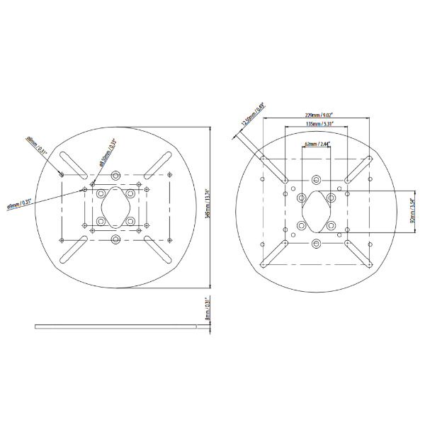 Scanstrut DPT-S-PLATE-02 45cm Satcom Plate for DPT-R Modular Dual Power Tower - Image 2