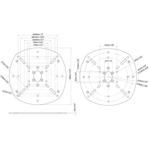 Scanstrut DPT-S-PLATE-03 60cm Satcom Plate for DPT-R Modular Dual Power Tower - Image 2