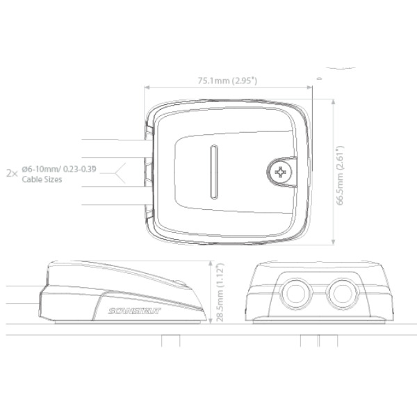 Scanstrut DS-HD10-BLK Double Horizontal Cable Seal - 6-10mm - Black - Image 2