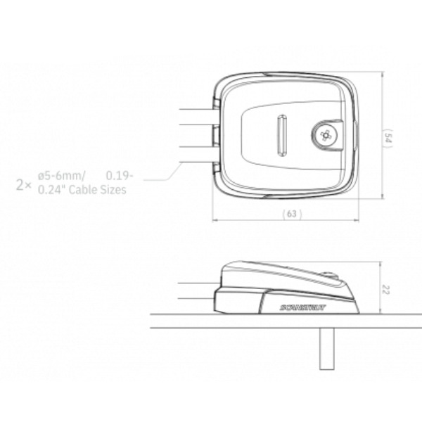 Scanstrut DS-HD6-BLK Double Horizontal Cable Seal - 2-5mm - Black - Image 2